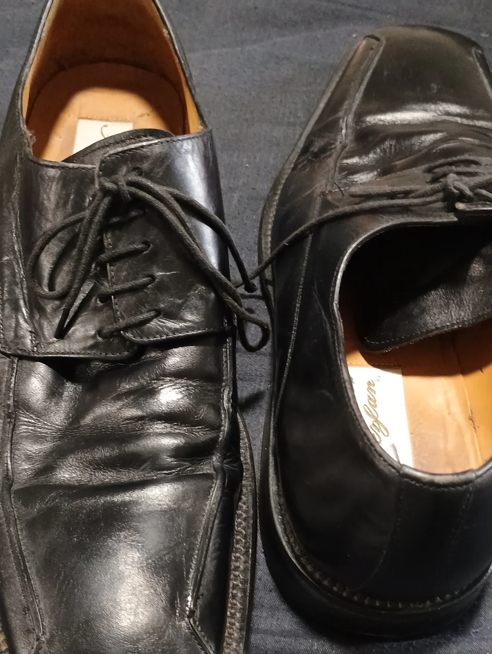 Men's Black Leather Lace-Up Dress Shoes (250) 10M